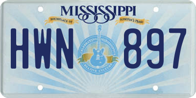 MS license plate HWN897