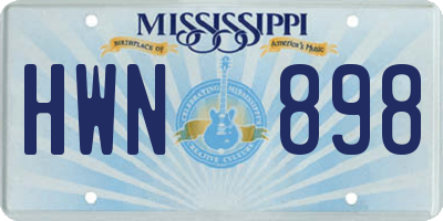 MS license plate HWN898