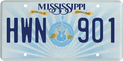 MS license plate HWN901