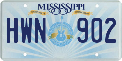 MS license plate HWN902