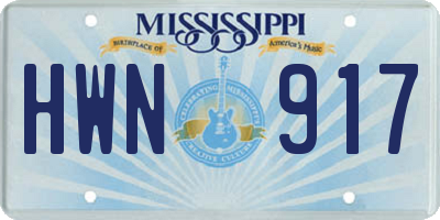 MS license plate HWN917