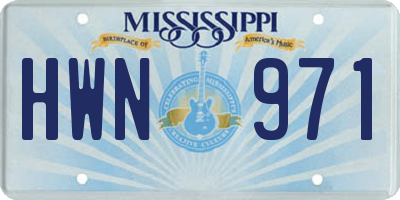 MS license plate HWN971