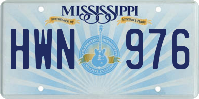 MS license plate HWN976