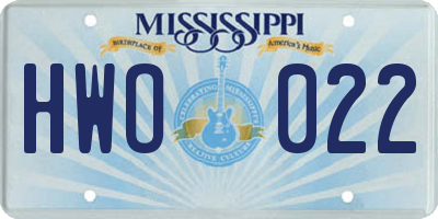 MS license plate HWO022