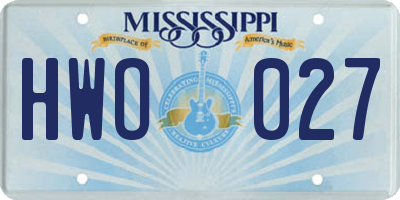 MS license plate HWO027