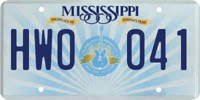 MS license plate HWO041
