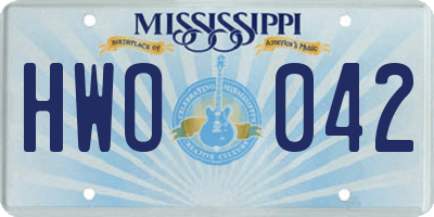 MS license plate HWO042