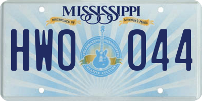 MS license plate HWO044