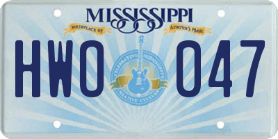 MS license plate HWO047