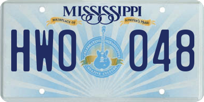 MS license plate HWO048