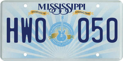 MS license plate HWO050