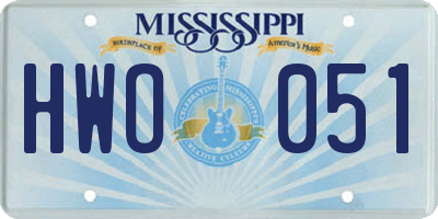 MS license plate HWO051