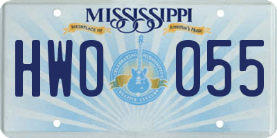 MS license plate HWO055
