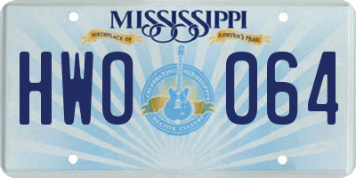 MS license plate HWO064