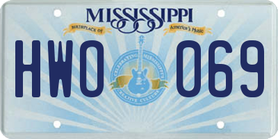 MS license plate HWO069