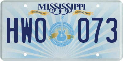 MS license plate HWO073