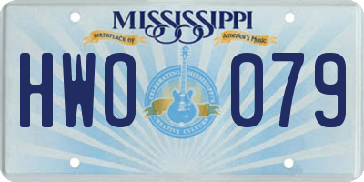MS license plate HWO079
