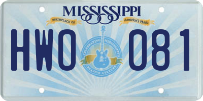 MS license plate HWO081