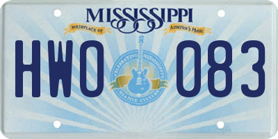 MS license plate HWO083