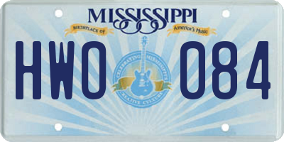 MS license plate HWO084
