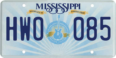 MS license plate HWO085