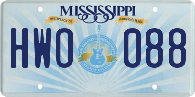 MS license plate HWO088