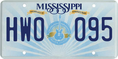 MS license plate HWO095