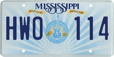 MS license plate HWO114