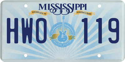 MS license plate HWO119