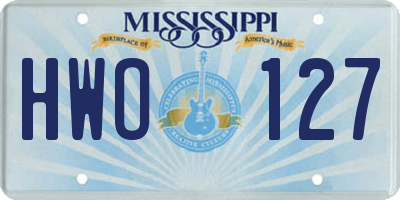 MS license plate HWO127