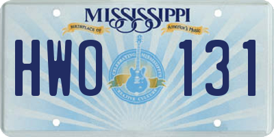 MS license plate HWO131