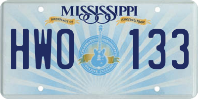 MS license plate HWO133