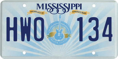 MS license plate HWO134