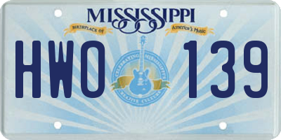 MS license plate HWO139