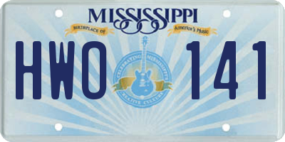 MS license plate HWO141