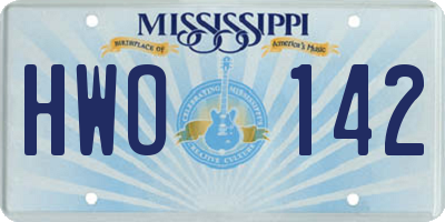 MS license plate HWO142