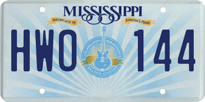 MS license plate HWO144