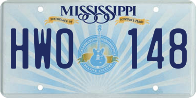 MS license plate HWO148