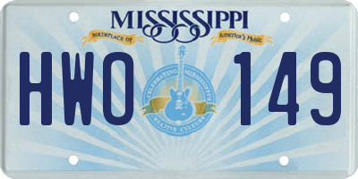 MS license plate HWO149