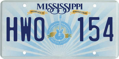 MS license plate HWO154