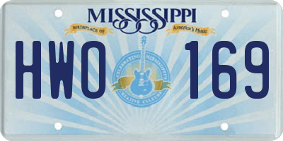 MS license plate HWO169