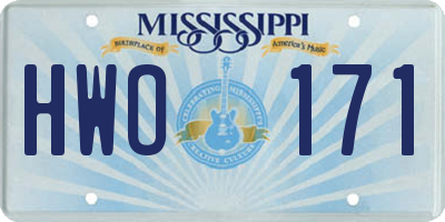 MS license plate HWO171