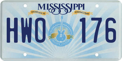 MS license plate HWO176