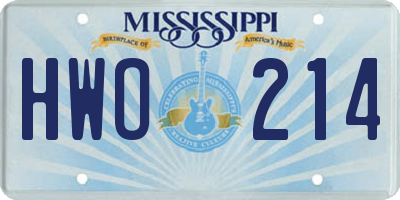 MS license plate HWO214