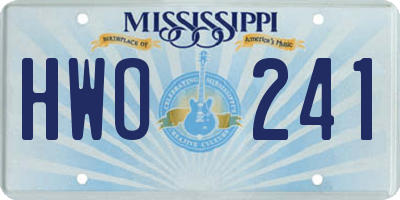 MS license plate HWO241