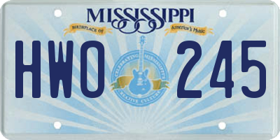 MS license plate HWO245