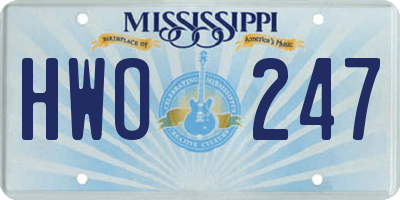 MS license plate HWO247