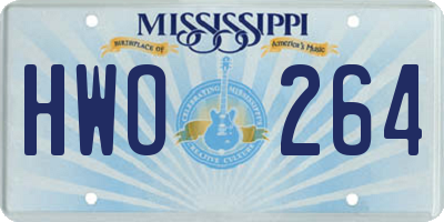 MS license plate HWO264