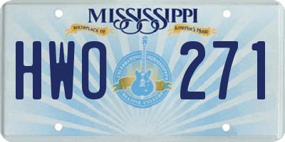 MS license plate HWO271