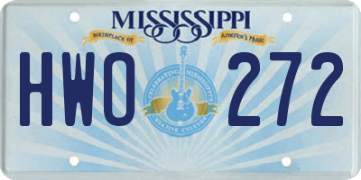 MS license plate HWO272